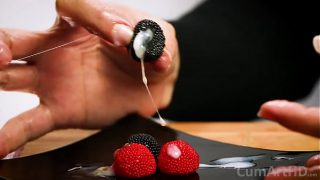 CFNM Handjob cum on candy berries