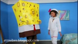 Teen giving head to sponge bob